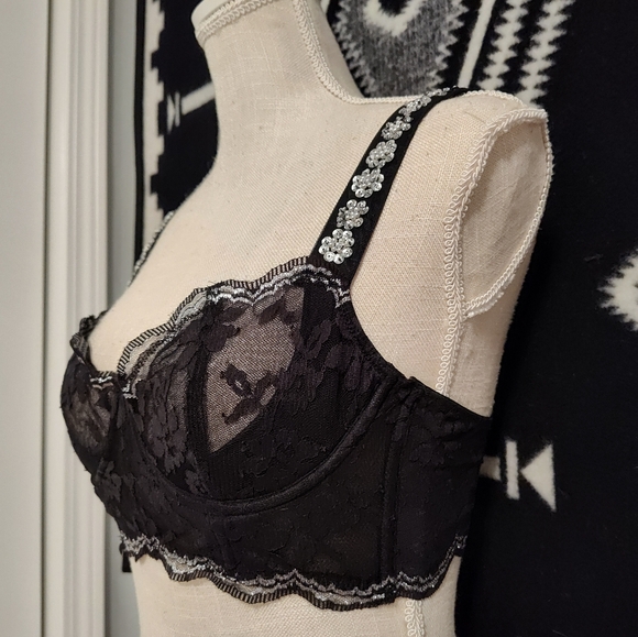 🖤 EUC Victoria's Secret Dream Angels Push Up W/O Padding Unlined Plunge Bra, 34 - Picture 7 of 16